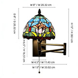 Tiffany Stained Glass Swing-Arm Wall Sconce