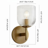 Modern Farmhouse Ribbed Glass Metal Wall Sconce
