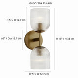 Modern Farmhouse Ribbed Glass Metal Wall Sconce