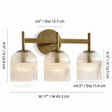 Modern Farmhouse Ribbed Glass Metal Wall Sconce