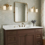 Retro Brass Looped Arm Glass Wall Lamp