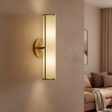 Modern Minimalist Fabric Cylinder Brass Wall Lamp