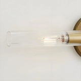 Luxury Double-Tube Ribbed Glass Wall Sconce