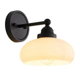 Industrial-Style Milky White Dome Wall Lamp