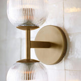 Modern Farmhouse Ribbed Glass Metal Wall Sconce