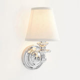 Vintage Fabric Shade Metal Single-Arm Wall Sconce